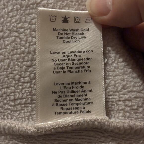 UGG Shawl-Collar Belted Open-Front Coat Sz XL Cream, w/ Pockets Cotton EUC - Picture 6 of 9